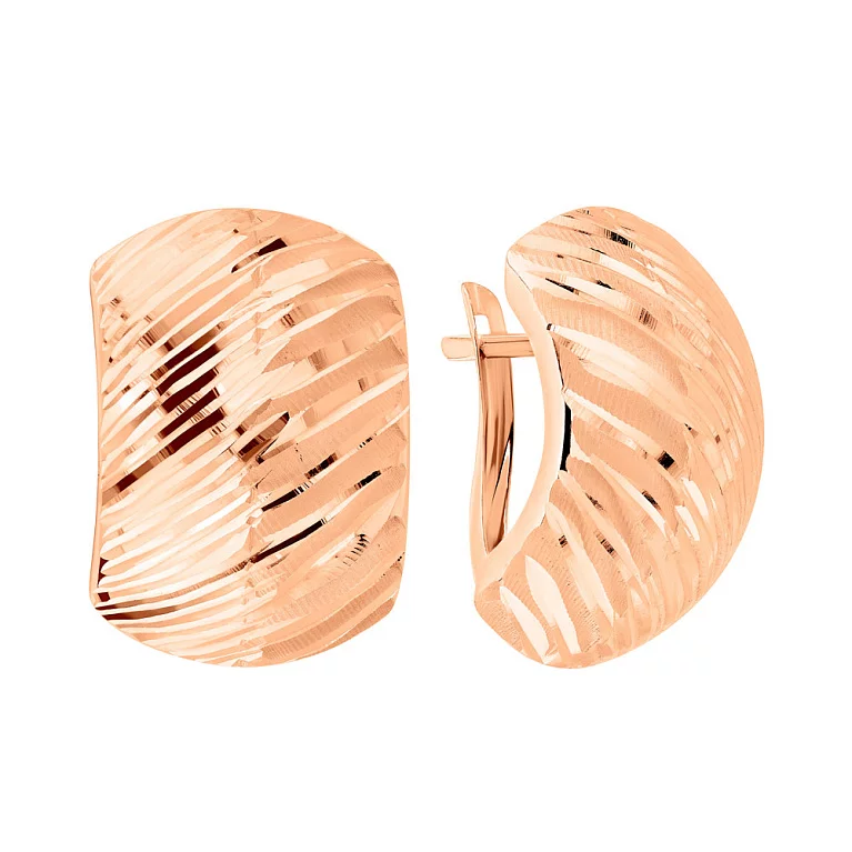Золоті сережки з алмазною гранню. Артикул 108253: ціна, відгуки, фото – купити в інтернет-магазині AURUM