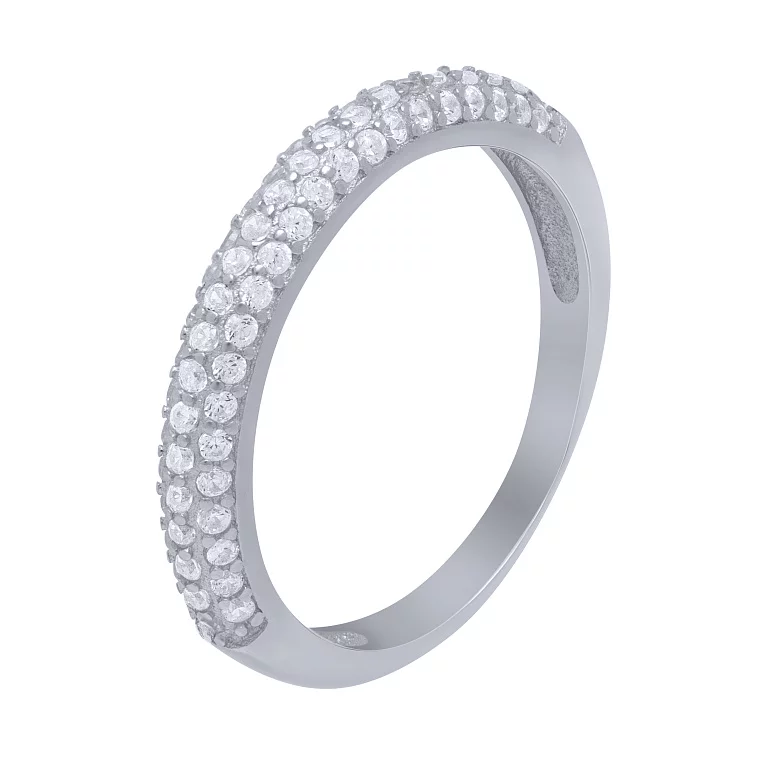 Серебряное кольцо с россыпью фианитов. Артикул 7501/FR17240: цена, отзывы, фото – купить в интернет-магазине AURUM