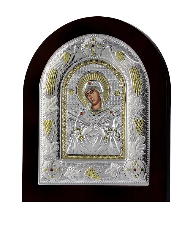 Икона Пресвятая Богородица «Семистрельная» 24x29. Артикул MA/E3114AX: цена, отзывы, фото – купить в интернет-магазине AURUM