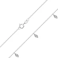 Колье из белого золота с подвесами плетение якорь - 1819078