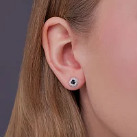 Серьги-гвоздики из белого золота "Клевер" с бриллиантами и эмалью - 1987608