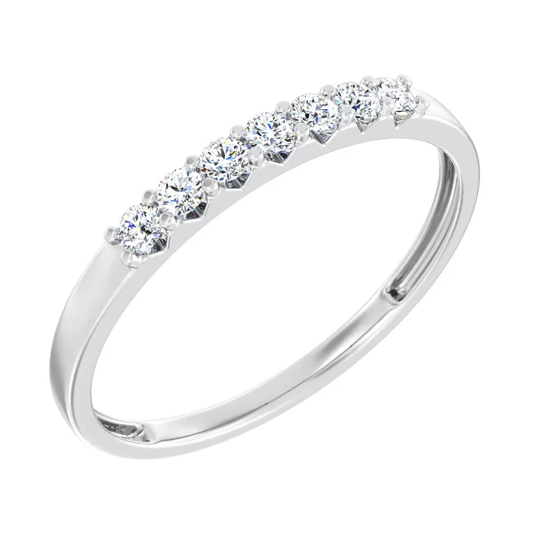 Каблучка з білого золота з діамантами - 1514537
