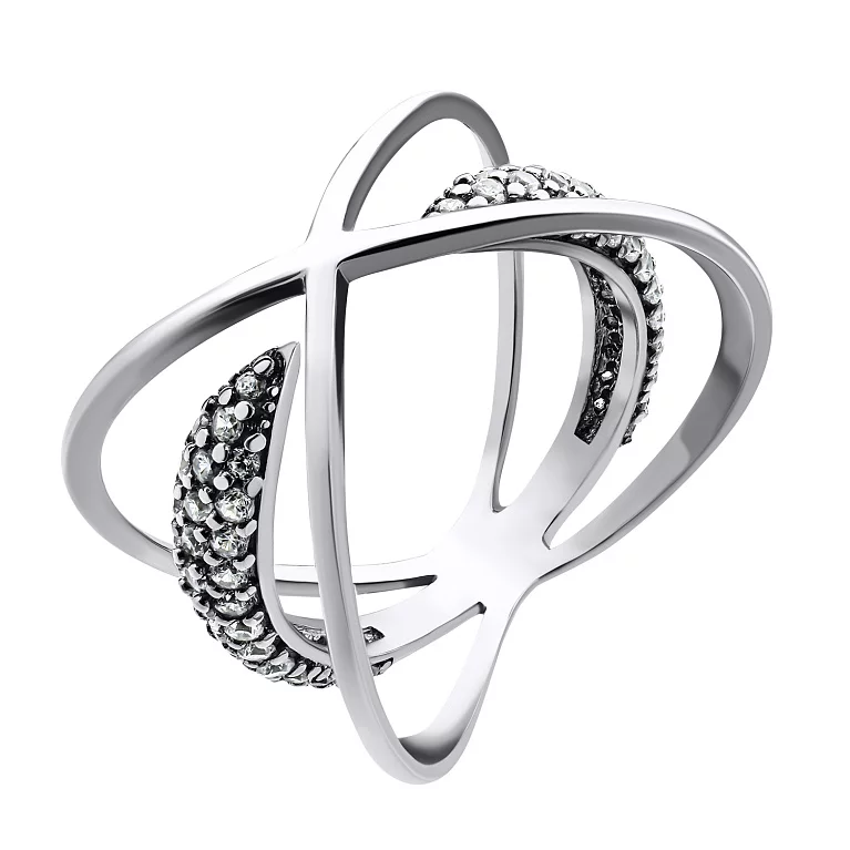 Широкое серебряное кольцо "Космос" с фианитами. Артикул 7501/КВ1427с: цена, отзывы, фото – купить в интернет-магазине AURUM