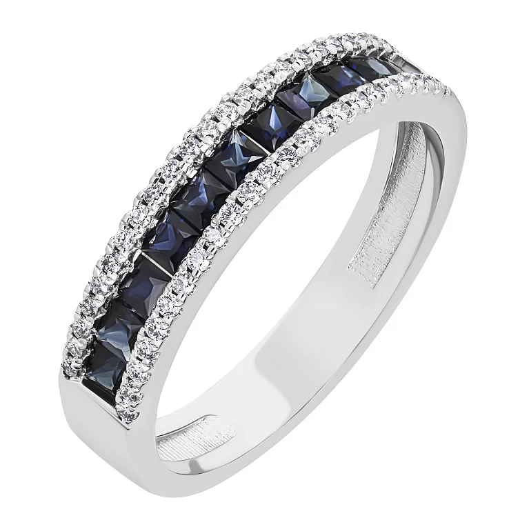 Золотое кольцо с бриллиантами и сапфирами. Артикул 1190166202/1: цена, отзывы, фото – купить в интернет-магазине AURUM