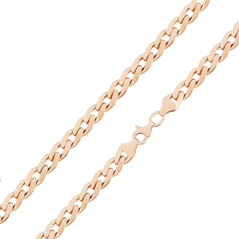 Ланцюжок у червоному золоті плетіння панцир - 2142907