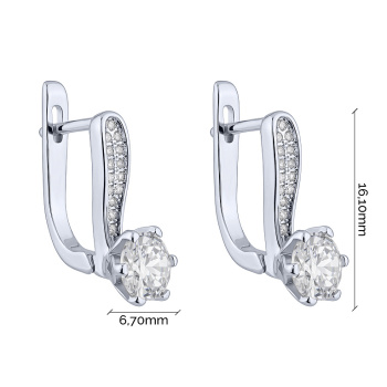 Серебряные серьги с фианитами  - 2258452