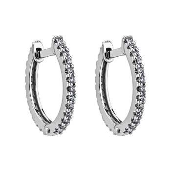 Серьги-кольца с бриллиантами из белого золота - 1853477