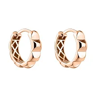 Сережки-кільця із червоного золота - 2125753