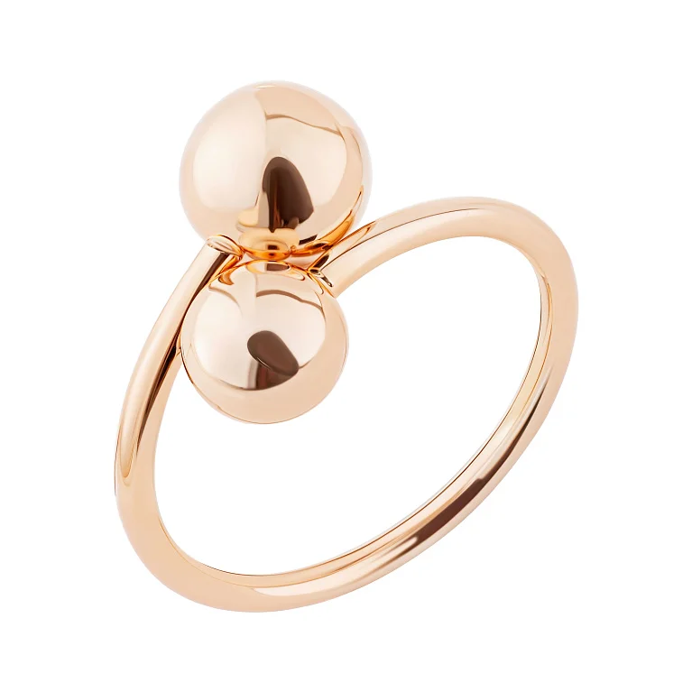 Каблучка "Кульки" з червоного золота - 2170895