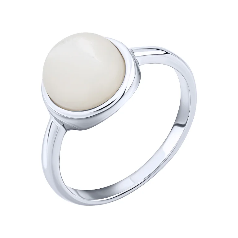 Каблучка зі срібла з перламутром - 2217955