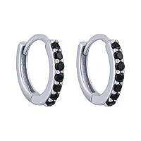Серьги-кольца из серебра с фианитами - 1549894 Серьги-кольца из серебра с фианитами - 1549894