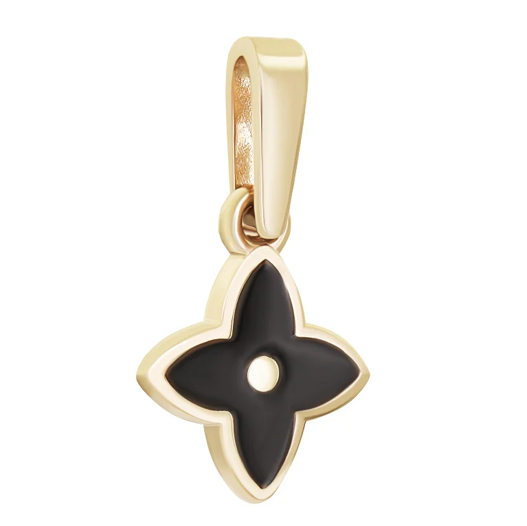 Золотой подвес "Цветок" с эмалью - 2127742