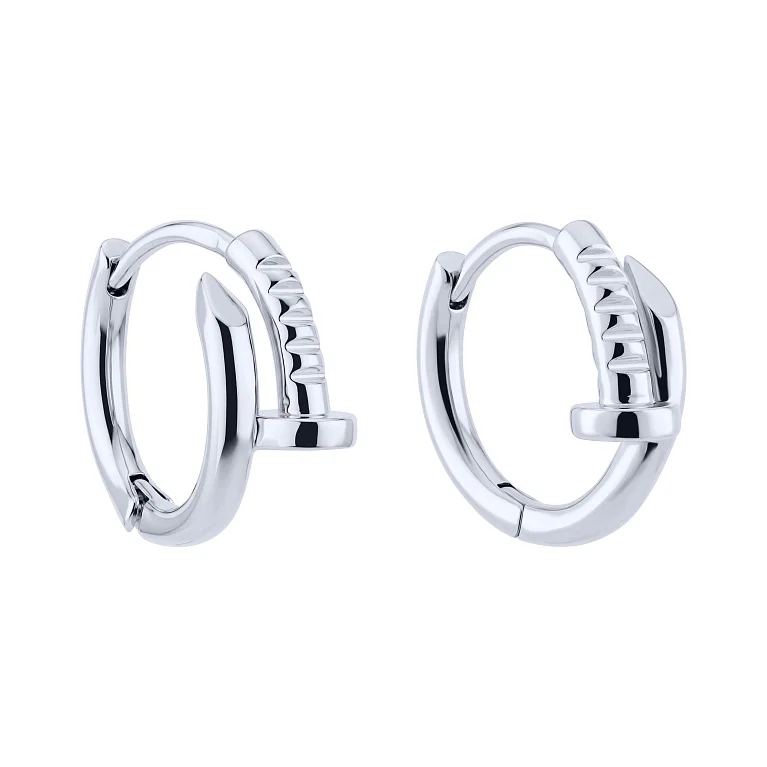 Серебряные серьги "Гвоздь" - 2159679