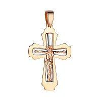 Крест из красного и белого золота  - 1551567