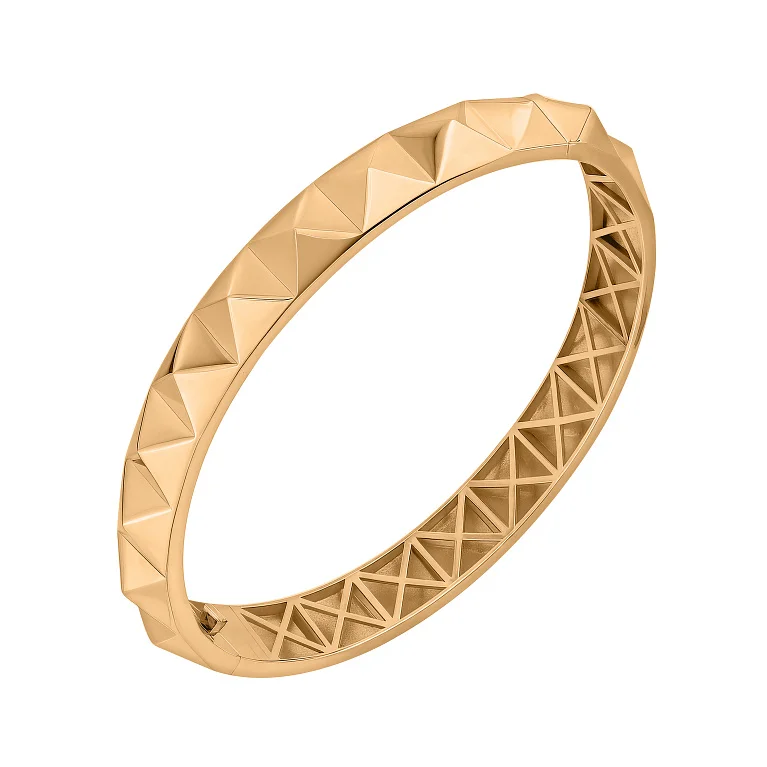 Жесткий брасле в красном золоте "Геометрия" - 2159801