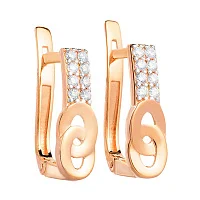 Сережки из красного золота с фианитами - 969824