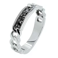 Перстень из белого золота с цирконием Звенья. Артикул КП003/1ч: цена, отзывы, фото – купить в интернет-магазине AURUM