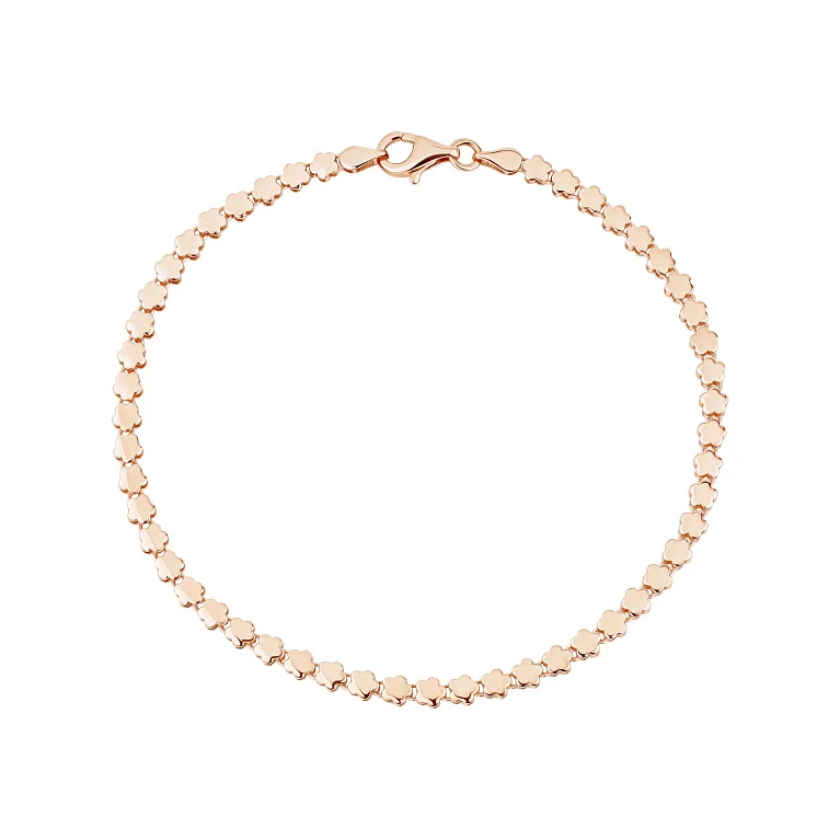 Браслет в красном золоте "Цветы" плетение фантазия - 2178290