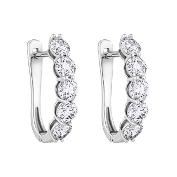 Сережки из белого золота с дорожкой из бриллиантов - 1958572