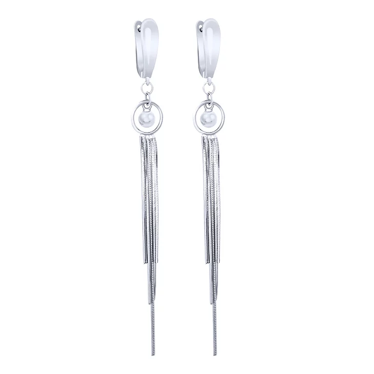 Срібні сережки з підвісними ланцюжками. Артикул 7502/2037033: ціна, відгуки, фото – купити в інтернет-магазині AURUM