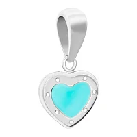 Серебряный подвес "Сердечко" с эмалью - 1565269