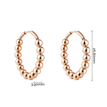 Серьги-кольца "Шарики" из красного золота - 2207057