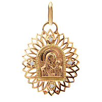 Ладанка из красного золота с цирконием Богородица. Артикул 160315: цена, отзывы, фото – купить в интернет-магазине AURUM