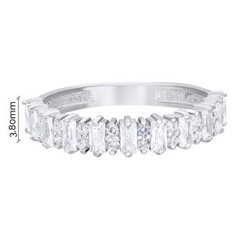 Кольцо из серебра с фианитами - 1549902