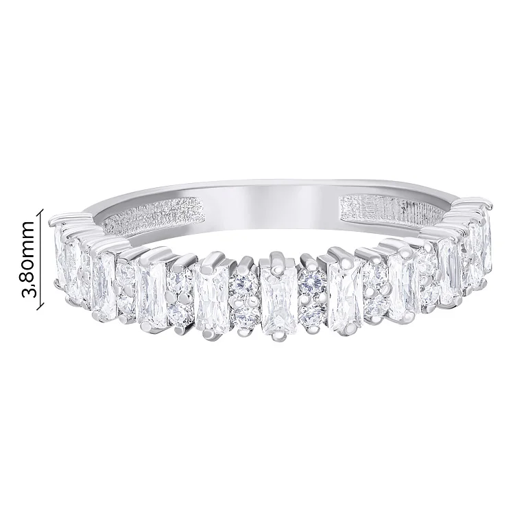 Кольцо из серебра с фианитами - 1549902