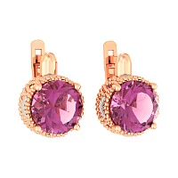 Сережки из красного золота с кварцем. Артикул 110474ПрГ: цена, отзывы, фото – купить в интернет-магазине AURUM
