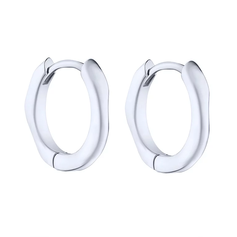 Класичні сережки-кільця в сріблі. Артикул 7502/9091/15: ціна, відгуки, фото – купити в інтернет-магазині AURUM