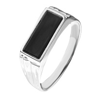 Срібний перстень з оніксом. Артикул 7506/616р: ціна, відгуки, фото – купити в інтернет-магазині AURUM