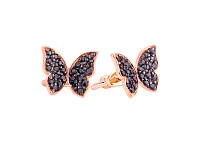 Сережки-гвоздики из красного золота Бабочки. Артикул 1с163/01чб: цена, отзывы, фото – купить в интернет-магазине AURUM