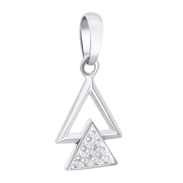 Срібний підвіс з фіанітами "Трикутники" . Артикул 7503/30697: ціна, відгуки, фото – купити в інтернет-магазині AURUM