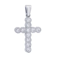 Серебряный декоративный крест с фианитами - 1684959