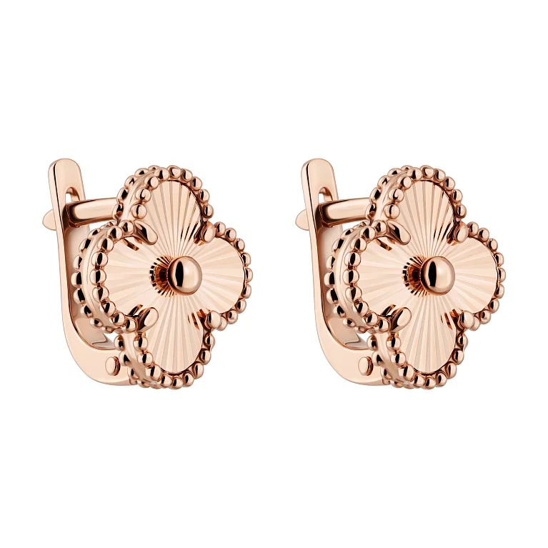 Сережки з червоного золота "Конюшина" - 2214446