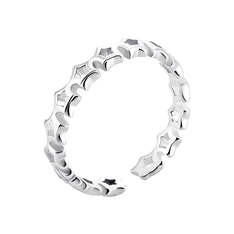 Кольцо из серебра с родированием звездочки. Артикул 7501/К2/1056: цена, отзывы, фото – купить в интернет-магазине AURUM