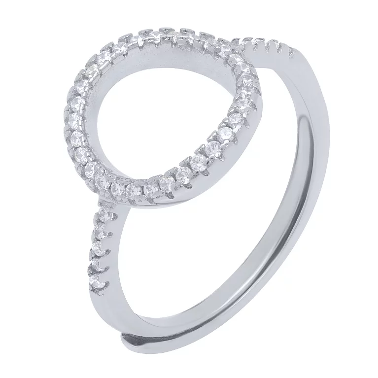 Серебряное кольцо с геометрией и фианитами. Артикул 7501/К2Ф/297: цена, отзывы, фото – купить в интернет-магазине AURUM
