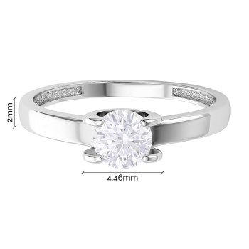 Кольцо с фианитом в белом золоте - 1657961