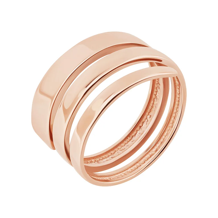 Незамкнута каблучка з червоного золота "Спіраль"  - 2086143