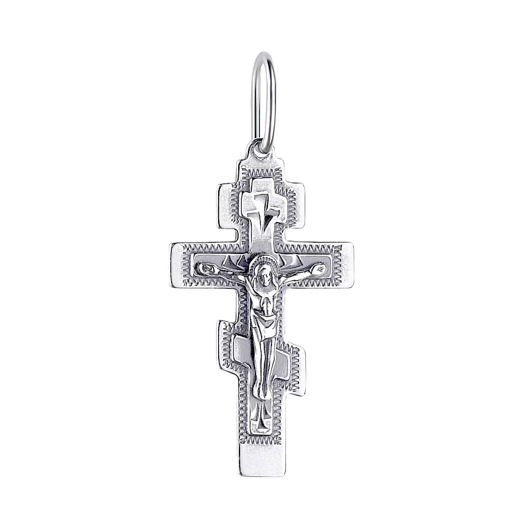 Нательный серебряный крестик с чернением. Артикул 7904/3743-ч: цена, отзывы, фото – купить в интернет-магазине AURUM