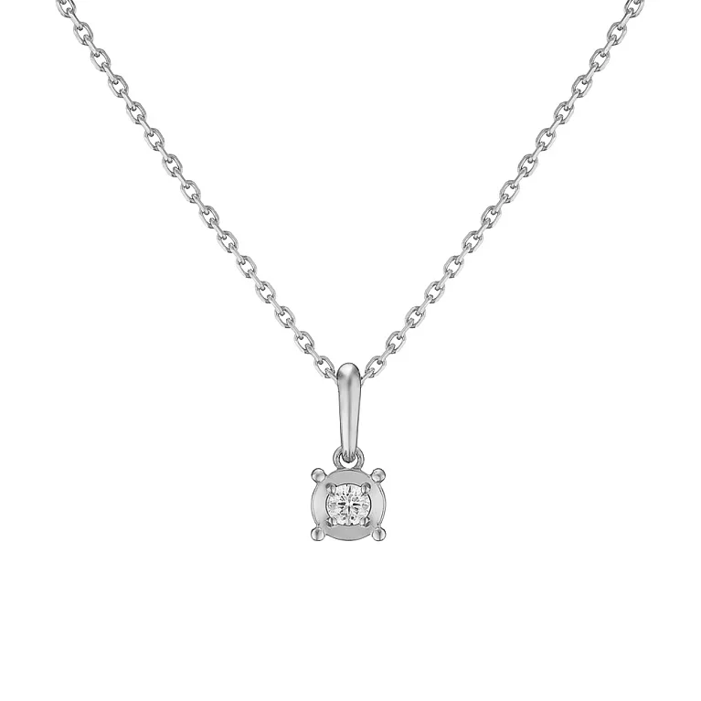 Золотий ланцюжок із підвіскою з діамантом якірне плетіння. Артикул 7104826202: ціна, відгуки, фото – купити в інтернет-магазині AURUM