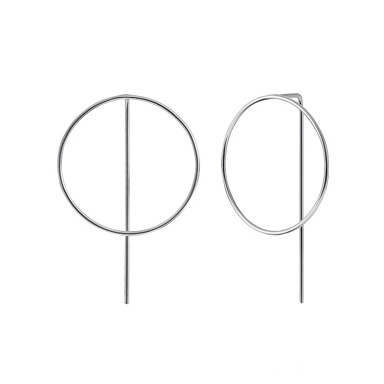 Сережки-петлі зі срібла кільця. Артикул 7502/С2/2000: ціна, відгуки, фото – купити в інтернет-магазині AURUM