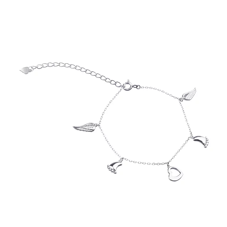 Срібний браслет з підвісами з Декоративним плетінням. Артикул 7509/Б2/1002: ціна, відгуки, фото – купити в інтернет-магазині AURUM