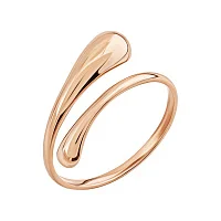 Кольцо из красного золота "Капля" незамкнутое - 2072245