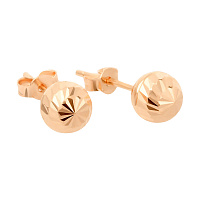 Сережки-гвоздики из красного золота с алмазной гранью. Артикул 100546/3: цена, отзывы, фото – купить в интернет-магазине AURUM