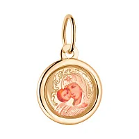 Ладанка з червоного золота "Богородиця" з емаллю - 1777836