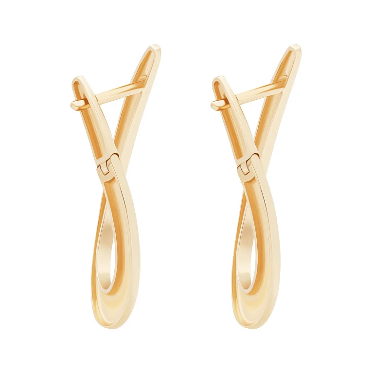 Сережки "Капля" из красного золота - 964864
