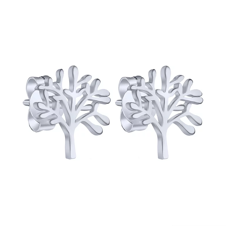 Серьги-гвоздики серебряные "Дерево Жизни". Артикул 7518/6572: цена, отзывы, фото – купить в интернет-магазине AURUM