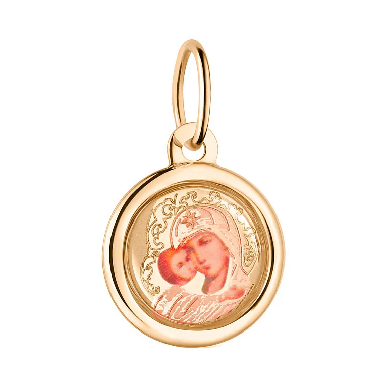 Ладанка из красного золота "Богородиця" с эмалью. Артикул 405100В: цена, отзывы, фото – купить в интернет-магазине AURUM